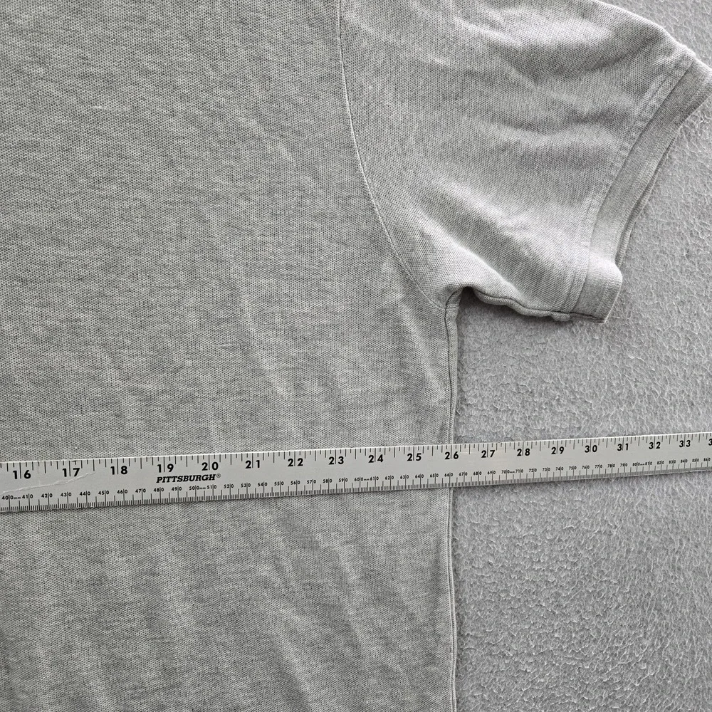 L.L. Bean Men Polo XXL TALL Gray Button Short Sleeve